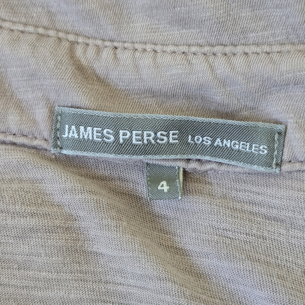 James Perse Pale Pink Slub Side Panel Button Camp Shirt  Size 4 or XL - Picture 12 of 15